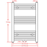 Bathroom Heating Towel Rail Radiator Curve 500x764 mm Black 141913