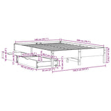 Bed Frame without Mattress Wax Brown 140x200 cm Solid Wood Pine 3301712