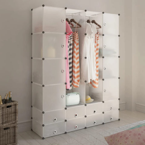 Modular Cabinet 18 Compartments White 37x146x180.5 cm 240502