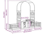 Garden Arch with Lock Black 203 x 50 x 218 cm 42021346