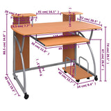 Computer Desk Brown 110x52x88.5 cm Engineered Wood 20583