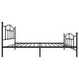 Metal Bed Frame without Mattress with Footboard Black 100x200cm 353452