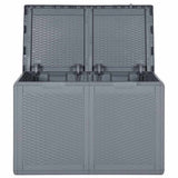 Garden Storage Box Grey PP Rattan 180 L 364060