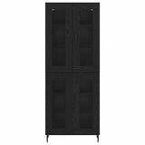 Highboard 2 pcs Black Oak Engineered Wood and Glass 3403182