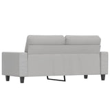 2-Seater Sofa Light Grey 140 cm Microfibre Fabric 348982