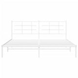 Metal Bed Frame without Mattress with Headboard White 180x200cm 355614