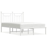 Bed Frame White Steel Small Double Bed Frame Rectangular 353583