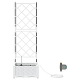 Garden Planter White 40 x 40 x 126 cm Plastic 42002916