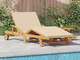 Sun Lounger 2 pcs Solid Acacia Wood Beige 3325181