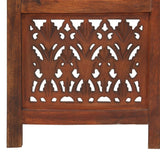 Hand Carved 3-Panel Room Divider Brown 120x165 cm Solid Mango Wood 285334