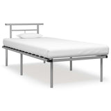 Bed Frame without Mattress Grey Metal 90x200cm 324822