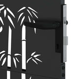 Garden Gate with Lock Black 110 x 180 cm Powder-Coated Steel 42015897