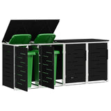 Wheelie Bin Storage Black 276 x 77.5 x 112.5 cm Stainless Steel 3422239
