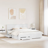 Bed Frame with Headboard White 180 x 200 cm Engineered Wood 3408229