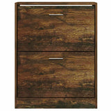 Shoe Cabinet Smoked Oak 63x24x81 cm Engineered Wood 342561