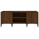 Record Cabinet Brown Oak 121x38x48 cm Engineered Wood 831940