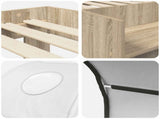 Bed with Tunnel 3 pcs Sonoma Oak and White Engineered Wood 3423509