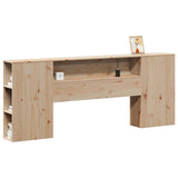 Headboard with Storage 200 cm Solid Wood Pine 855618