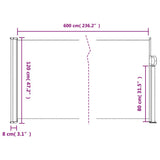 Retractable Side Awning Black 120x600 cm 4004489