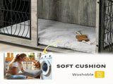 Indoor Dog Crate Furniture End Table with Soft Washable Cushion, Lockable Front Door, for Extra T3398P349635