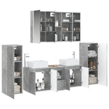Bathroom Furniture Set 6 pcs Concrete Grey 3407170