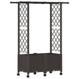 Raised Bed with Trellis and Roof Brown 124.5 x 40 x 142 cm PP 3423029
