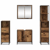 Bathroom Furniture Set with Door 4 pcs Old Wood Engineered Wood 3402375