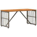 Outdoor Table Grey 80 x 40 x 40 cm Steel and Poly Rattan 42025147