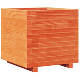 Garden Planter Wax Brown 50x50x49.5 cm Solid Wood Pine 847355