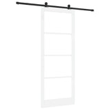 Sliding Door ORKDAL White 93 x 232 cm Solid Pine Wood and Glass 3332152