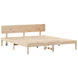 Bed Frame with Headboard Natural 180 x 200 cm Solid Pine Wood 872095