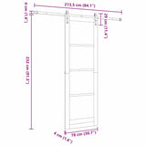 Sliding Door Manual White and black 78 x 232 cm 3333307