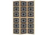Room Divider 3 Panels Brown and Black Solid Wood Paulownia 358800
