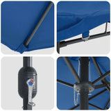 Garden Parasol 385 x 209 x 244 cm Polyester Azurblau 42003290