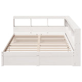 Bookcase Bed without Mattress White 150x200 cm Solid Wood Pine 3324351