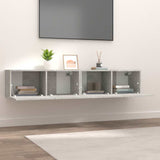 TV Cabinets 2 pcs Concrete Grey 80x30x30 cm Engineered Wood 804539
