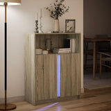 Sideboard with LED Sonoma Oak 77x34x100 cm Engineered Wood 852147