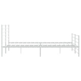 Metal Bed Frame without Mattress with Footboard White 200x200cm 352393