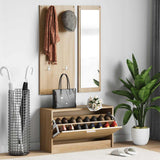 3-in-1 Shoe Cabinet Set Sonoma Oak Engineered Wood 342572