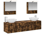 Bathroom Cabinet Set 5 pcs Smoked Oak Engineered Wood 3406483