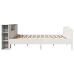 ZNTS Bookcase Bed without Mattress White 180x200cm Solid Wood Pine 3323057