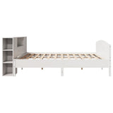 ZNTS Bookcase Bed without Mattress White 180x200cm Solid Wood Pine 3323057
