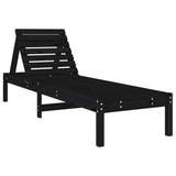 ZNTS Sun Lounger Black 199.5x60x74 cm Solid Wood Pine 825073