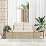 Garden Sofa Beige 184 x 62 x 85cm Poly Rattan 42006821