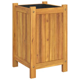 Garden Planter with Liner 31x31x50 cm Solid Wood Acacia 366430