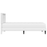 Bed Frame with LED Strip Lights White 90 x 190 cm Faux Leather 3415284