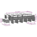 15 Piece Garden Dining Set with Cushions Beige Poly Rattan 3211174