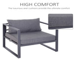 6 PCs Outdoor Indoor Sectional Sofa Set Thick Padded Cushions Aluminium Frame 5 Seaters 1 Coffee T3398P322133