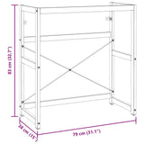 Bathroom Washbasin Frame Black 79x38x83 cm Iron 338501