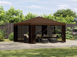 Gazebo 3 x 3 m Brown Polyester and Steel 190 gsm 900360